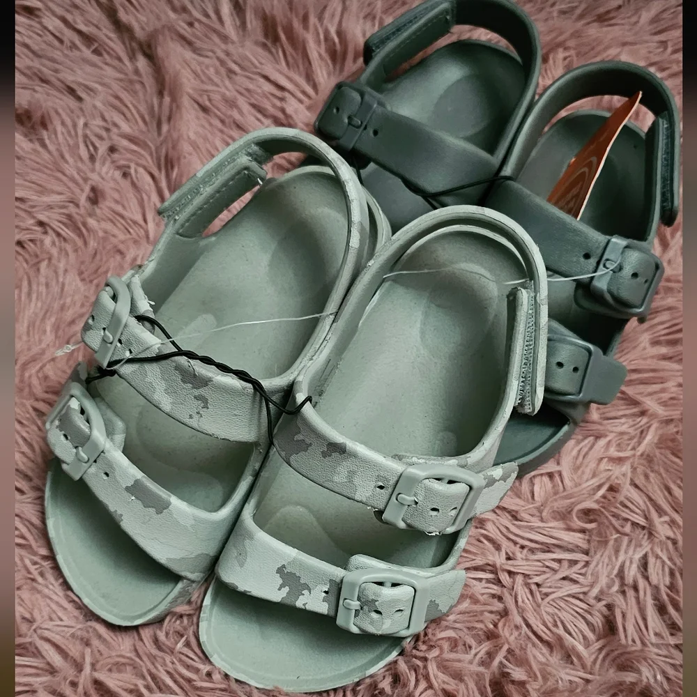 Toddler Boys Two Buckle Sandals EVA Bundle 2 Pack Size 9-10 New